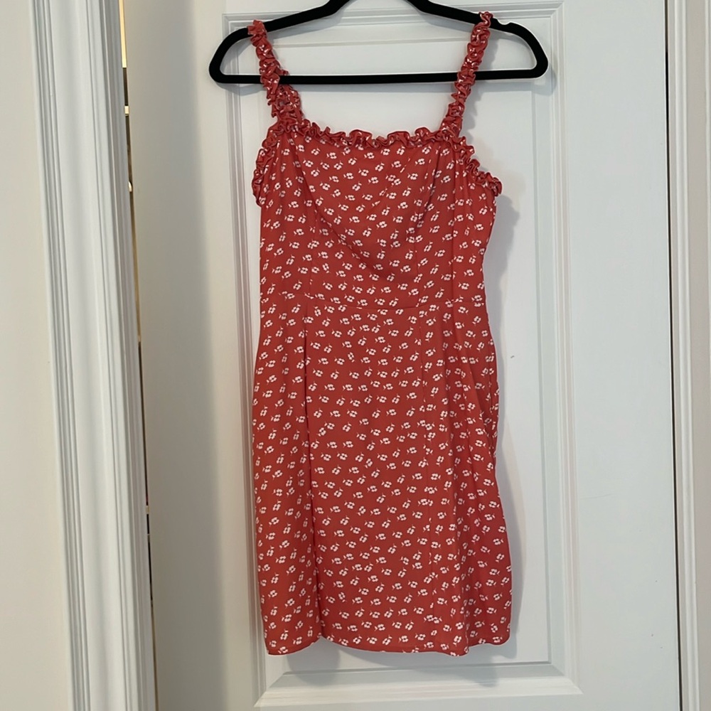 Coral floral sundress